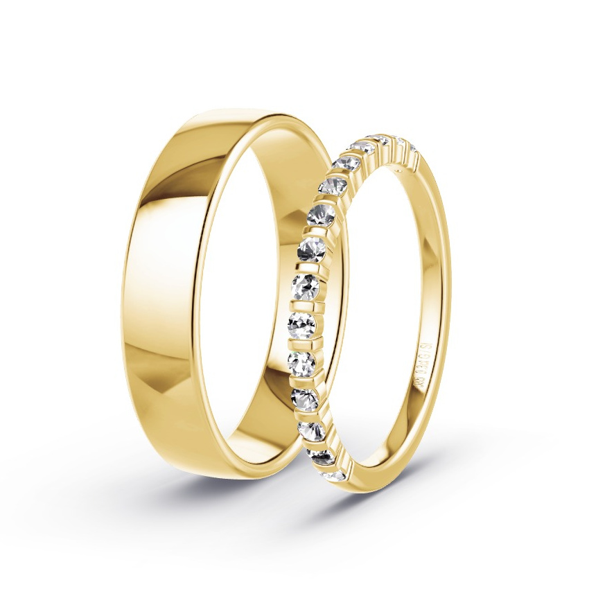Wedding Rings Yellow Gold - 0.30ct Diamonds - Model N°1038