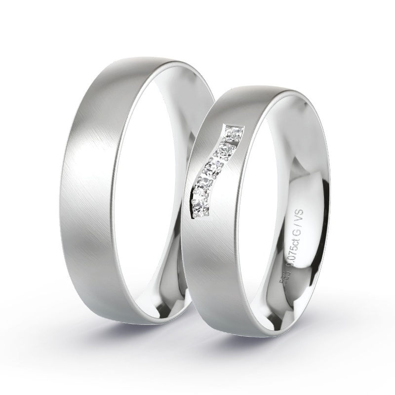 Wedding Rings White Gold - 0.075ct Diamonds - Model N°1106 Wedding Rings White Gold - 0.075ct Diamonds - Model N°1106