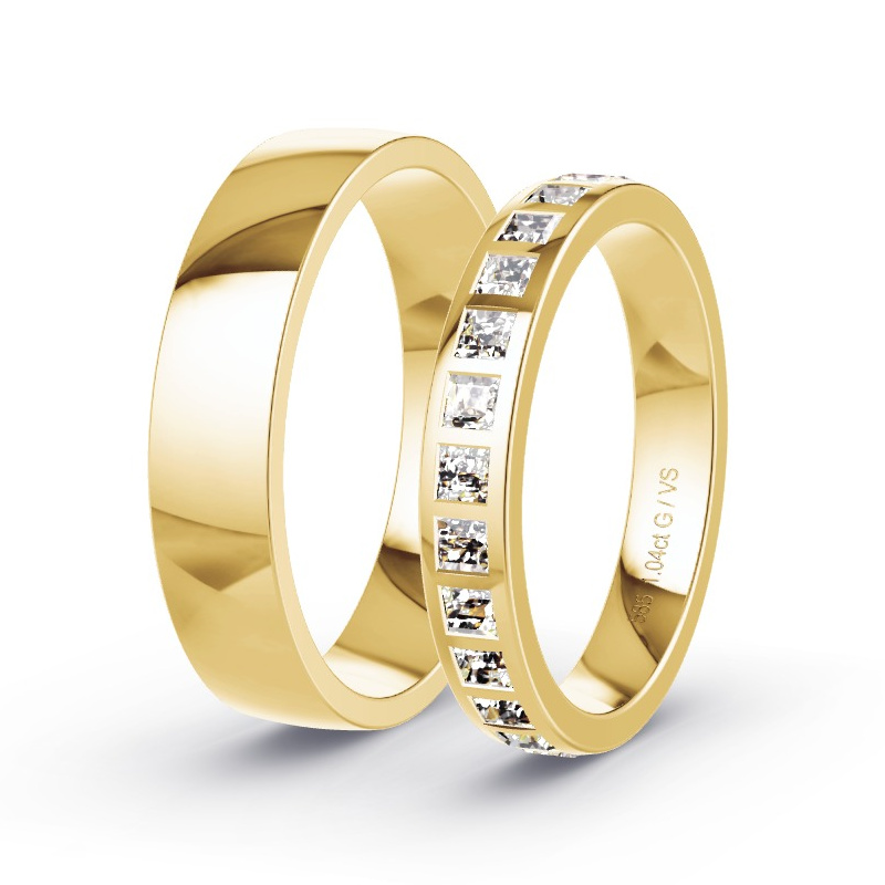 Wedding Rings Yellow Gold - 1.00ct Diamonds - Model N°1502 Wedding Rings Yellow Gold - 1.00ct Diamonds - Model N°1502