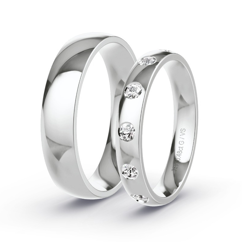 Wedding Rings White Gold - 0.48ct Diamonds - Model N°1509 Wedding Rings White Gold - 0.48ct Diamonds - Model N°1509