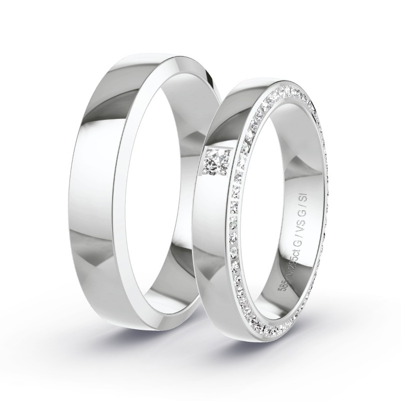 Wedding Rings White Gold - 0.295ct Diamonds - Model N°1511 Wedding Rings White Gold - 0.295ct Diamonds - Model N°1511