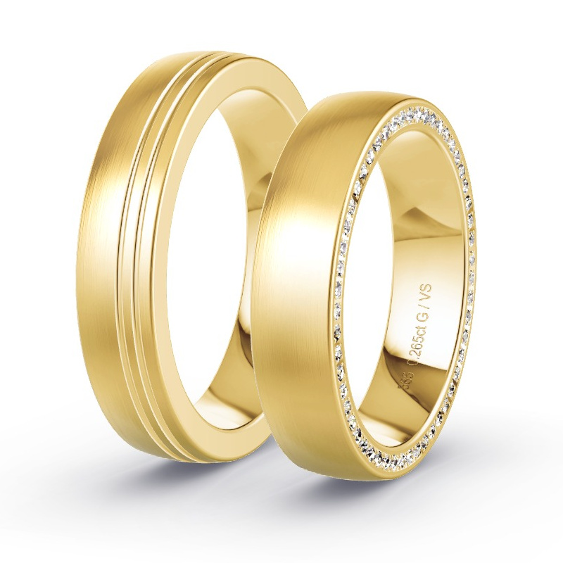 Wedding Rings Yellow Gold - 0.265ct Diamonds - Model N°1617 Wedding Rings Yellow Gold - 0.265ct Diamonds - Model N°1617