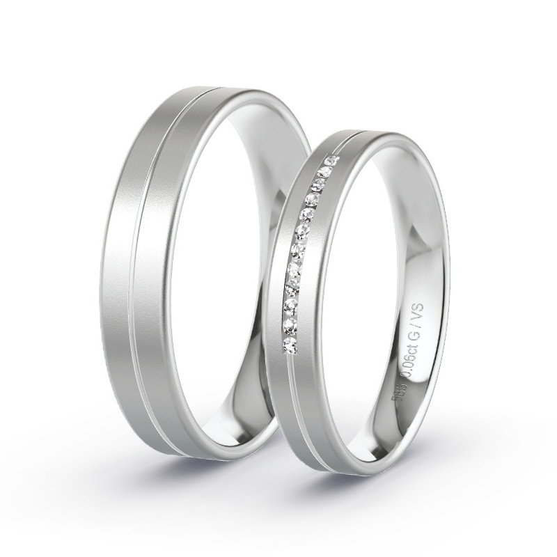 Wedding Rings White Gold - 0.06ct Diamonds - Model N°1623