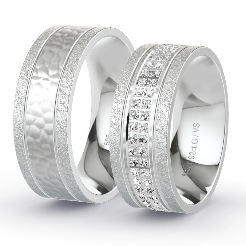 Wedding Rings White Gold - 0.92ct Diamonds - Model N°1636 Wedding Rings White Gold - 0.92ct Diamonds - Model N°1636