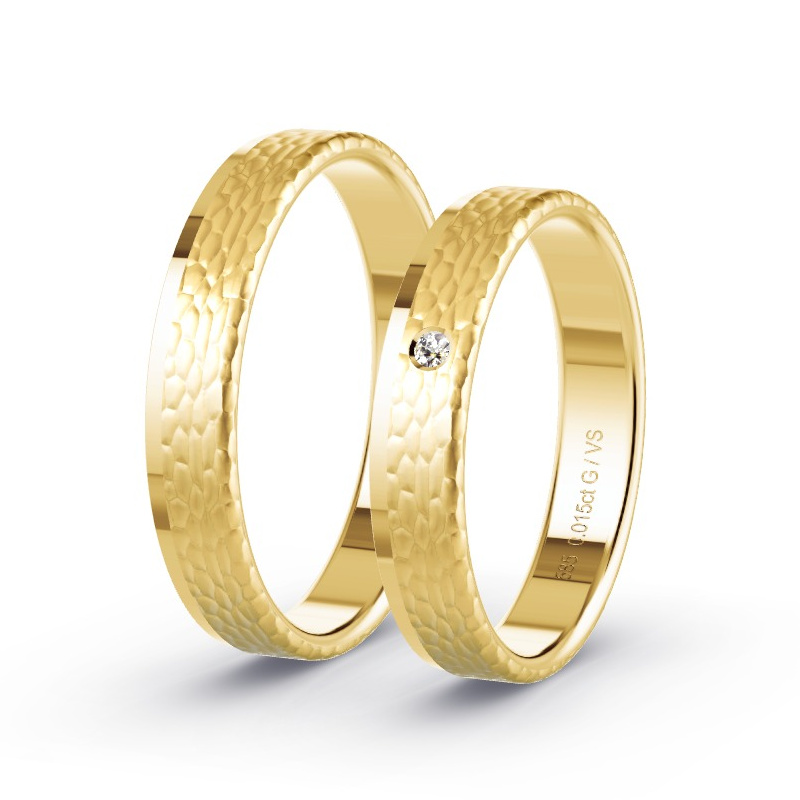 Wedding Rings Yellow Gold - 0.015ct Diamonds - Model N°1643 Wedding Rings Yellow Gold - 0.015ct Diamonds - Model N°1643