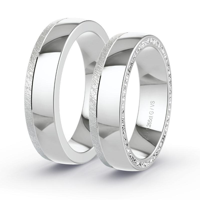Wedding Rings White Gold - 0.265ct Diamonds - Model N°1658 Wedding Rings White Gold - 0.265ct Diamonds - Model N°1658