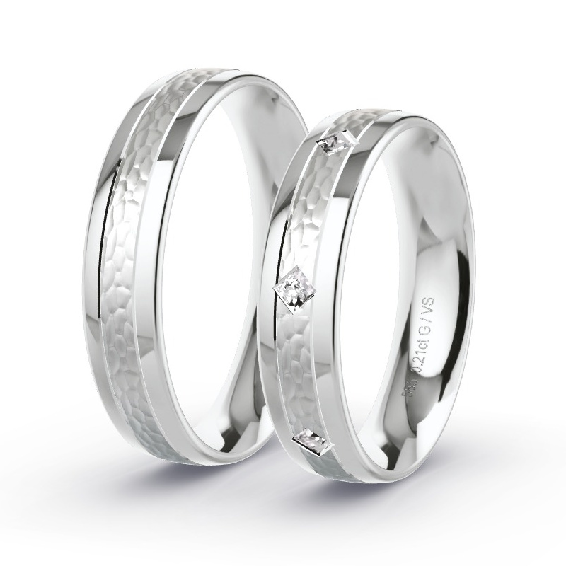 Wedding Rings White Gold - 0.21ct Diamonds - Model N°1661 Wedding Rings White Gold - 0.21ct Diamonds - Model N°1661