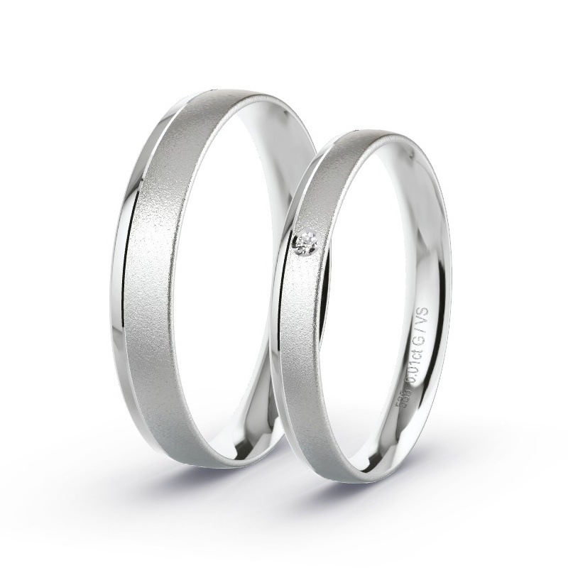 Wedding Rings White Gold - 0.01ct Diamonds - Model N°1669 Wedding Rings White Gold - 0.01ct Diamonds - Model N°1669