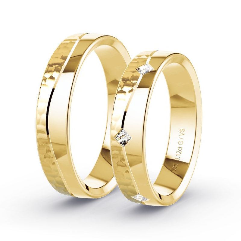 Wedding Rings Yellow Gold - 0.15ct Diamonds - Model N°1679 Wedding Rings Yellow Gold - 0.15ct Diamonds - Model N°1679