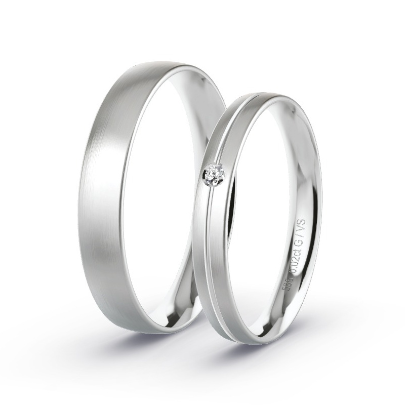Wedding Rings White Gold - 0.02ct Diamonds - Model N°1705 Wedding Rings White Gold - 0.02ct Diamonds - Model N°1705