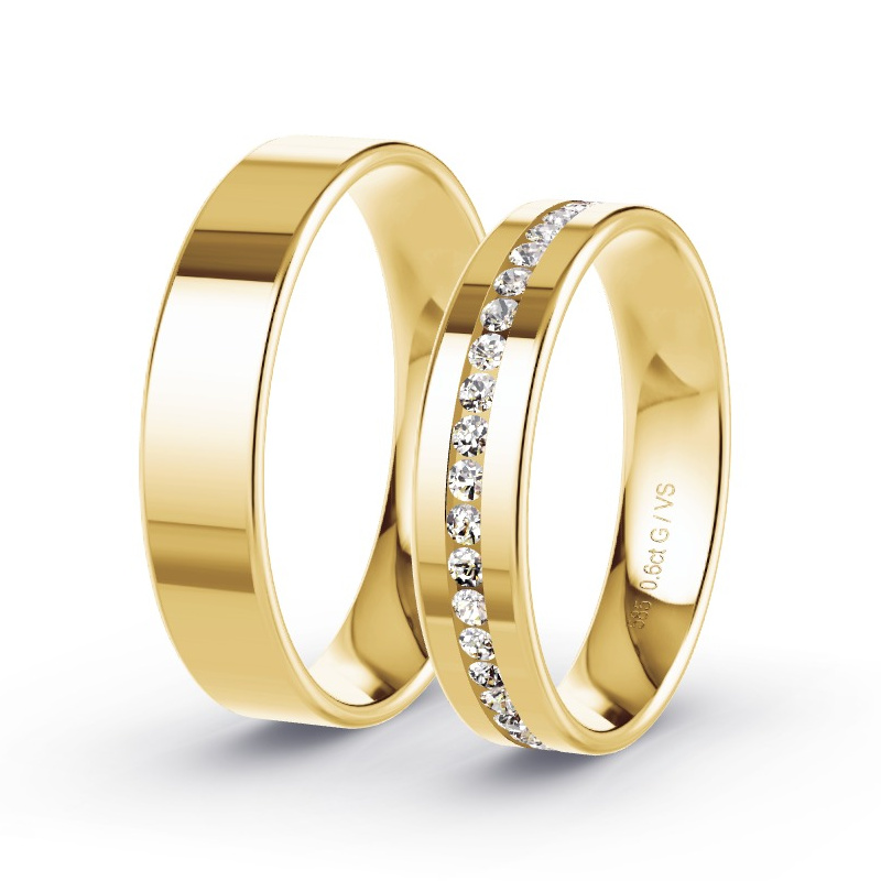 Wedding Rings Yellow Gold - 0.60ct Diamonds - Model N°1717 Wedding Rings Yellow Gold - 0.60ct Diamonds - Model N°1717