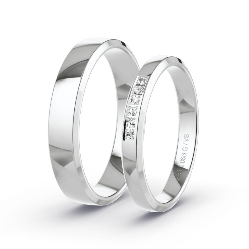 Wedding Rings White Gold - 0.06ct Diamonds - Model N°1732 Wedding Rings White Gold - 0.06ct Diamonds - Model N°1732
