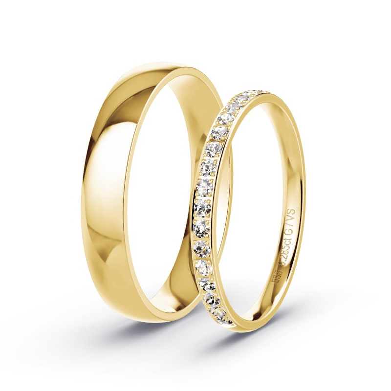 Wedding Rings Yellow Gold - 0.285ct Diamonds - Model N°1746 Wedding Rings Yellow Gold - 0.285ct Diamonds - Model N°1746