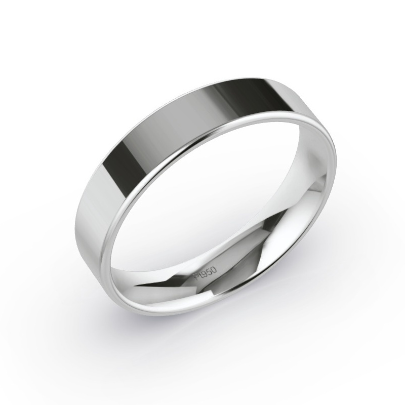 ☆PLATINON リング Men's Wedding Ring Platinum - 5.0 mm - Polished - Model N°2115