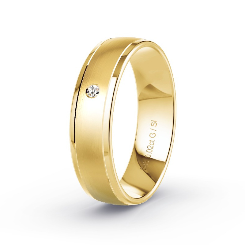 Wedding Ring Yellow Gold - 0.02ct Diamonds - Model N°2167 Wedding Ring Yellow Gold - 0.02ct Diamonds - Model N°2167