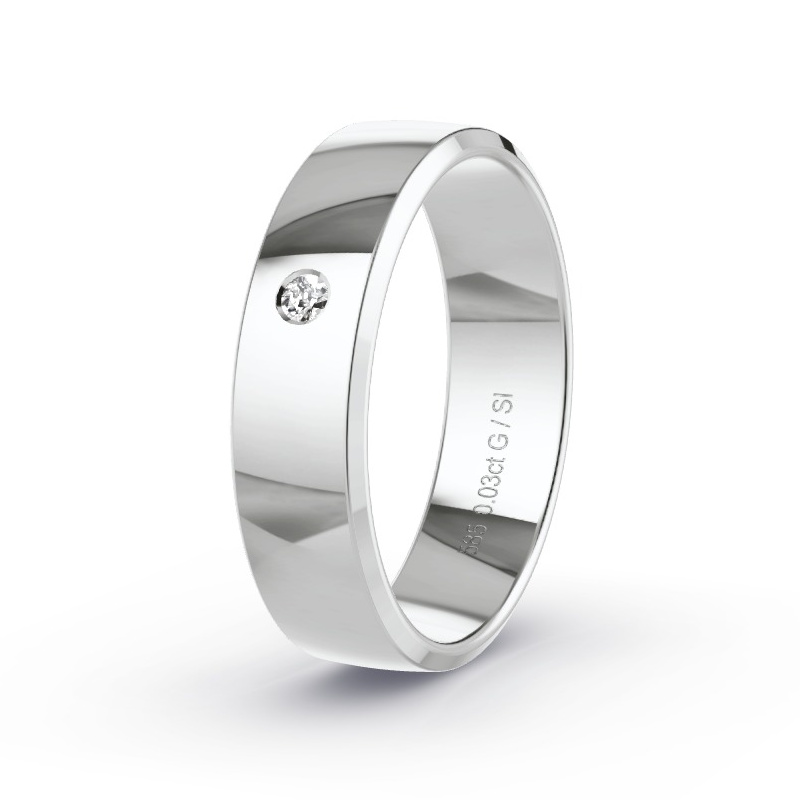 Wedding Ring White Gold - 0.03ct Diamonds - Model N°2168 Wedding Ring White Gold - 0.03ct Diamonds - Model N°2168