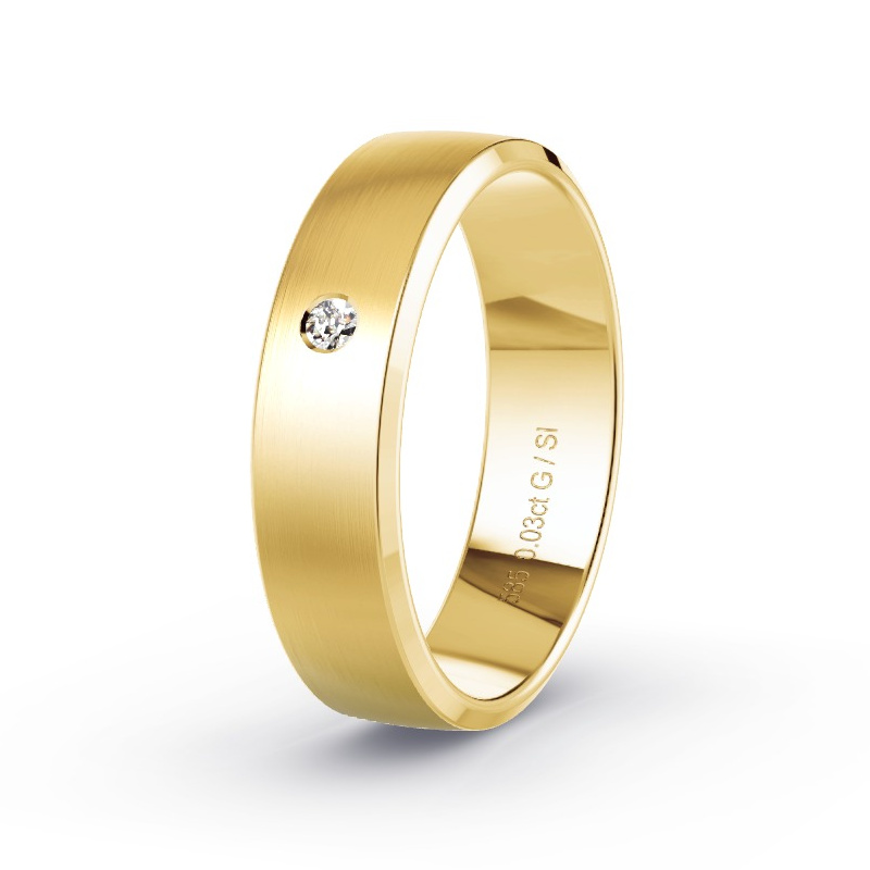 Wedding Ring Yellow Gold - 0.03ct Diamonds - Model N°2169 Wedding Ring Yellow Gold - 0.03ct Diamonds - Model N°2169