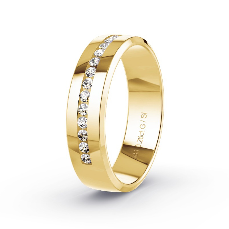 Wedding Ring Yellow Gold - 0.26ct Diamonds - Model N°2170 Wedding Ring Yellow Gold - 0.26ct Diamonds - Model N°2170