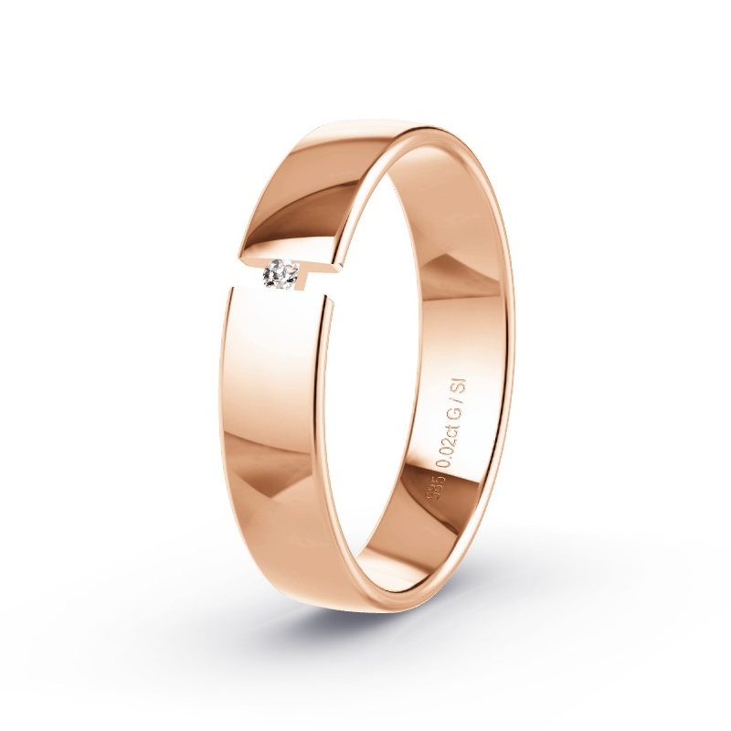 Wedding Ring Rose Gold - 0.02ct Diamonds - Model N°2172 Wedding Ring Rose Gold - 0.02ct Diamonds - Model N°2172