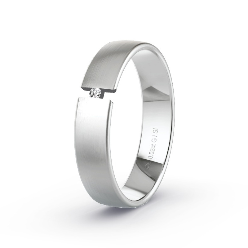 Wedding Ring White Gold - 0.02ct Diamonds - Model N°2173 Wedding Ring White Gold - 0.02ct Diamonds - Model N°2173