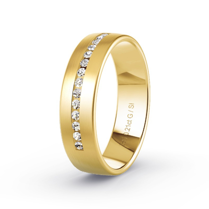 Wedding Ring Yellow Gold - 0.21ct Diamonds - Model N°2175 Wedding Ring Yellow Gold - 0.21ct Diamonds - Model N°2175