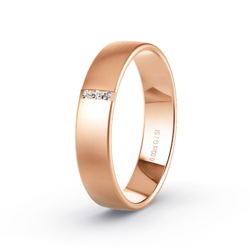 Wedding Ring Rose Gold - 0.03ct Diamonds - Model N°2177 Wedding Ring Rose Gold - 0.03ct Diamonds - Model N°2177