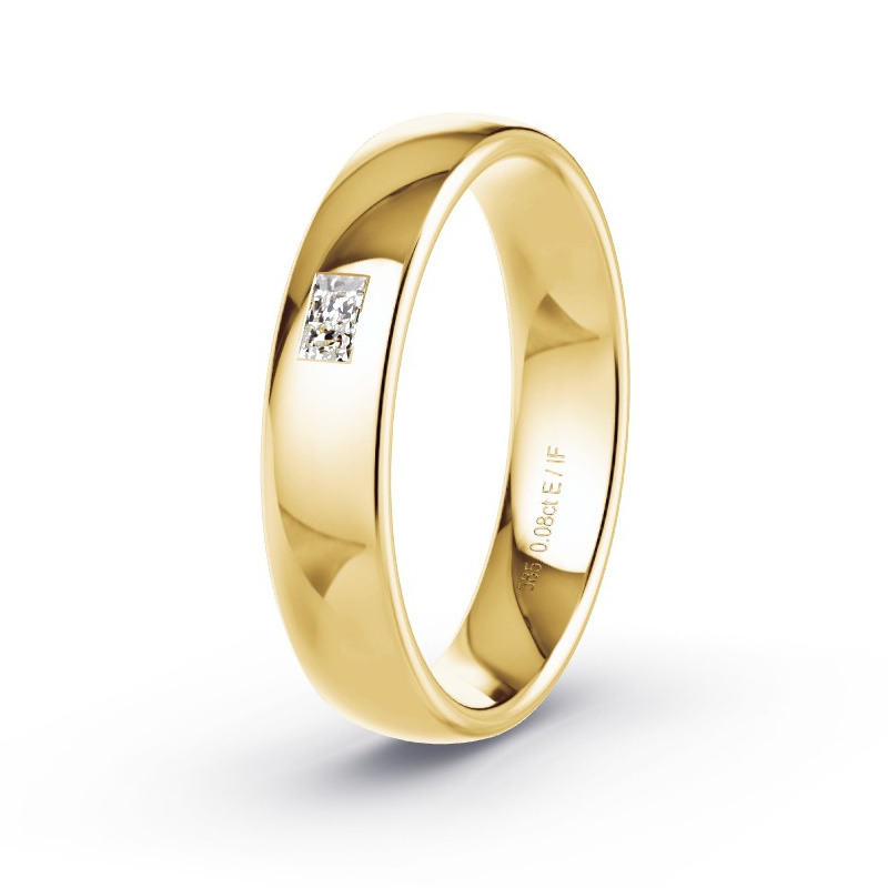 Wedding Ring Yellow Gold - 0.08ct Diamonds - Model N°2178 Wedding Ring Yellow Gold - 0.08ct Diamonds - Model N°2178