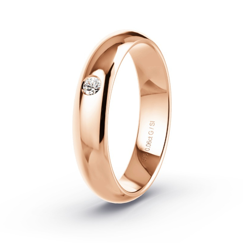 Wedding Ring Rose Gold - 0.06ct Diamonds - Model N°2180 Wedding Ring Rose Gold - 0.06ct Diamonds - Model N°2180