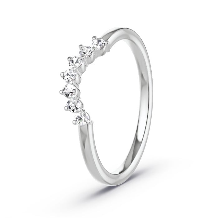 Women's Wedding Ring White Gold - 0.14ct Diamonds - Model N°4130 Women's Wedding Ring White Gold - 0.14ct Diamonds - Model N°4130