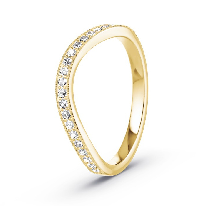 Women's Wedding Ring Yellow Gold - 0.23ct Diamonds - Model N°4134