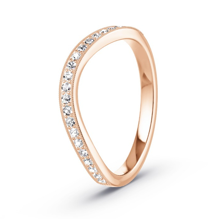 Women's Wedding Ring Rose Gold - 0.23ct Diamonds - Model N°4134