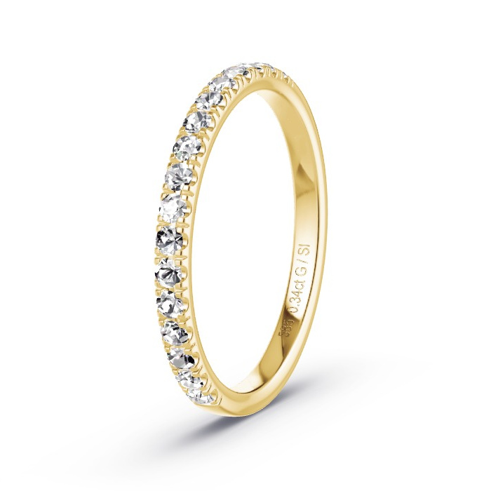 Women's Wedding Ring Yellow Gold - 0.34ct Diamonds - Model N°4137