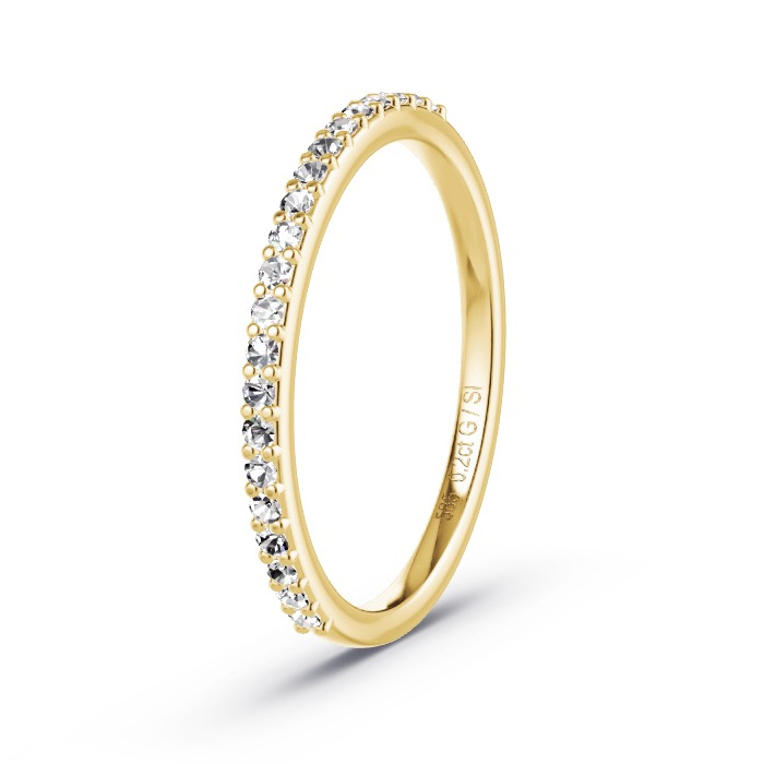 Women's Wedding Ring Yellow Gold - 0.21ct Diamonds - Model N°4150