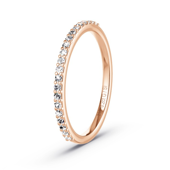 Women's Wedding Ring Rose Gold - 0.21ct Diamonds - Model N°4150