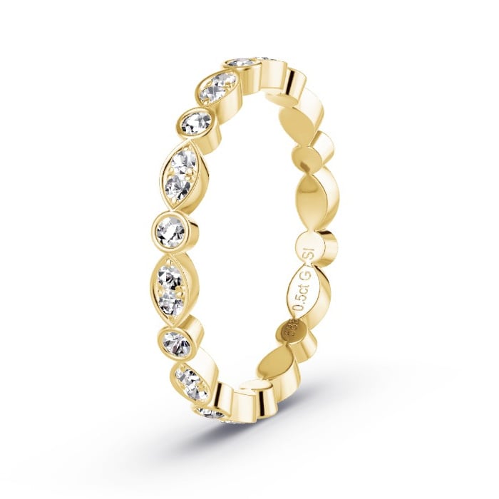 Women's Wedding Ring Yellow Gold - 0.50ct Diamonds - Model N°4155