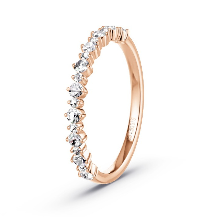 Women's Wedding Ring Rose Gold - 0.39ct Diamonds - Model N°4156