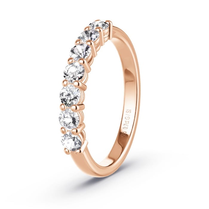 Women's Wedding Ring Rose Gold - 0.70ct Diamonds - Model N°4160