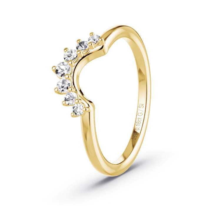 Women's Wedding Ring Yellow Gold - 0.18ct Diamonds - Model N°4166