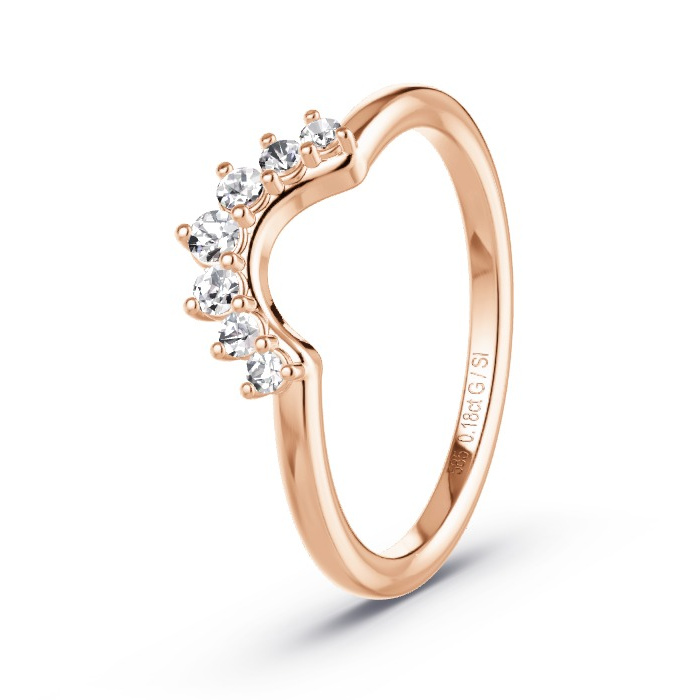 Women's Wedding Ring Rose Gold - 0.18ct Diamonds - Model N°4166