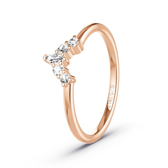 Women's Wedding Ring Rose Gold - 0.14ct Diamonds - Model N°4167