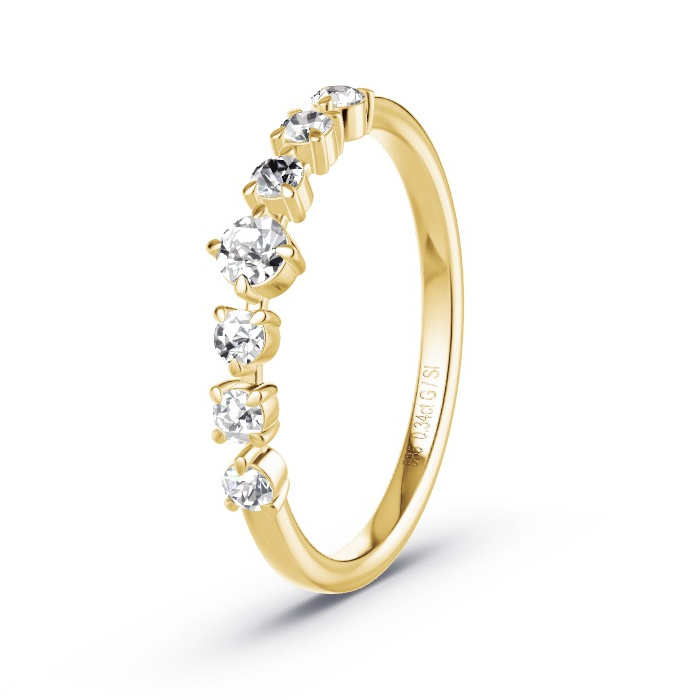 Women's Wedding Ring Yellow Gold - 0.34ct Diamonds - Model N°4172