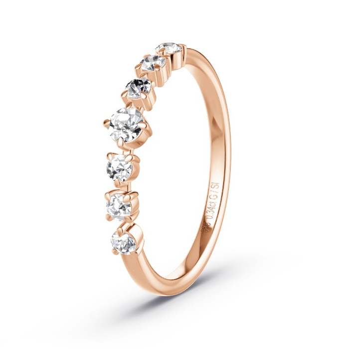 Women's Wedding Ring Rose Gold - 0.34ct Diamonds - Model N°4172
