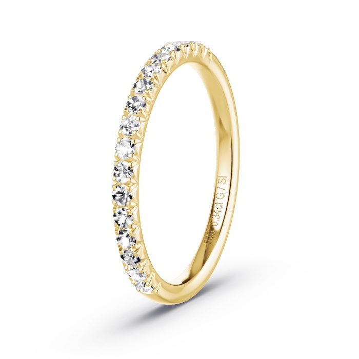 Women's Wedding Ring Yellow Gold - 0.34ct Diamonds - Model N°4180