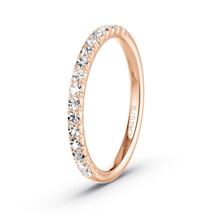 Women's Wedding Ring Rose Gold - 0.34ct Diamonds - Model N°4180