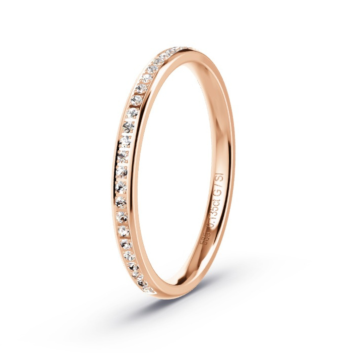 Women's Wedding Ring Rose Gold - 0.135ct Diamonds - Model N°4199