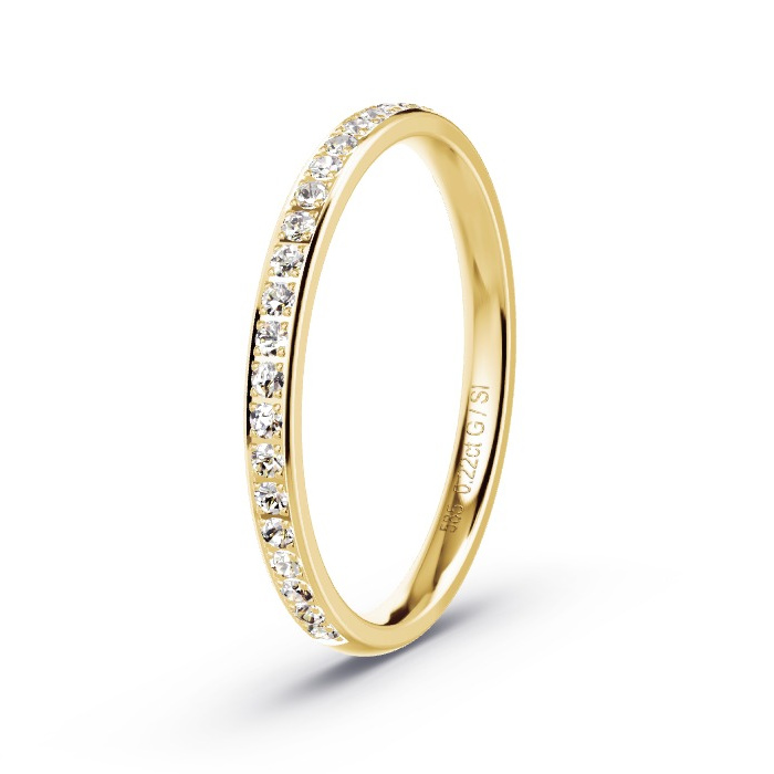Women's Wedding Ring Yellow Gold - 0.22ct Diamonds - Model N°4199