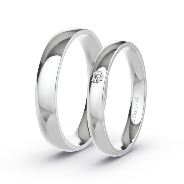 Wedding Rings Silver - 0.03ct Diamonds - Model N°1002
