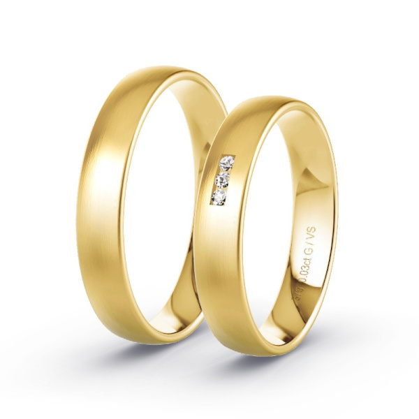 Wedding Rings Yellow Gold - 0.03ct Diamonds - Model N°1005