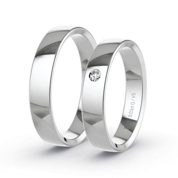 Wedding Rings Palladium - 0.03ct Diamonds - Model N°1009