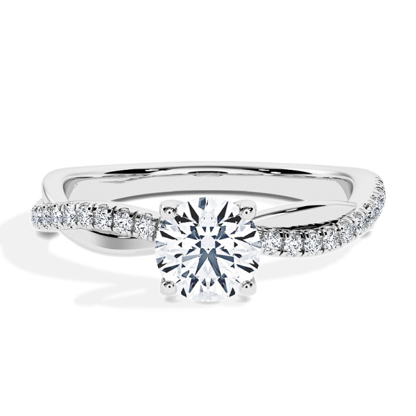 Engagement Ring White Gold - 0.60ct Brilliant - Model N°3016, Pavé